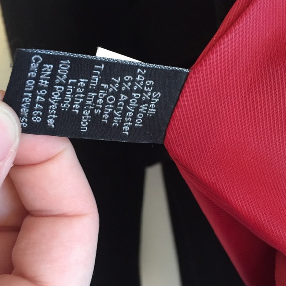 Wool Black Peacoat with Elbow Pads - Picture 3 of 3